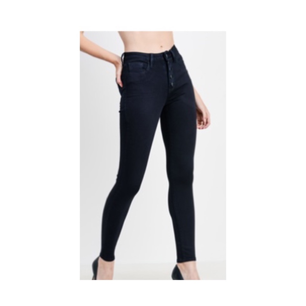 Just Black High Rise Button Down Skinny